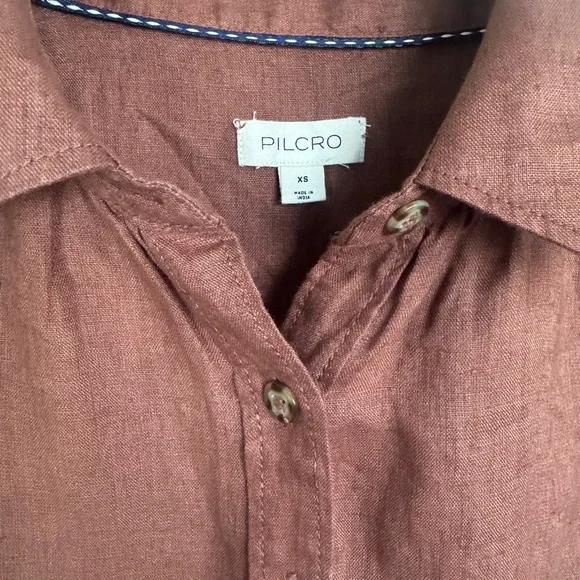 Pilcro Anthropology The Aly Puff Sleeve Linen Edition XS - Picture 3 of 11